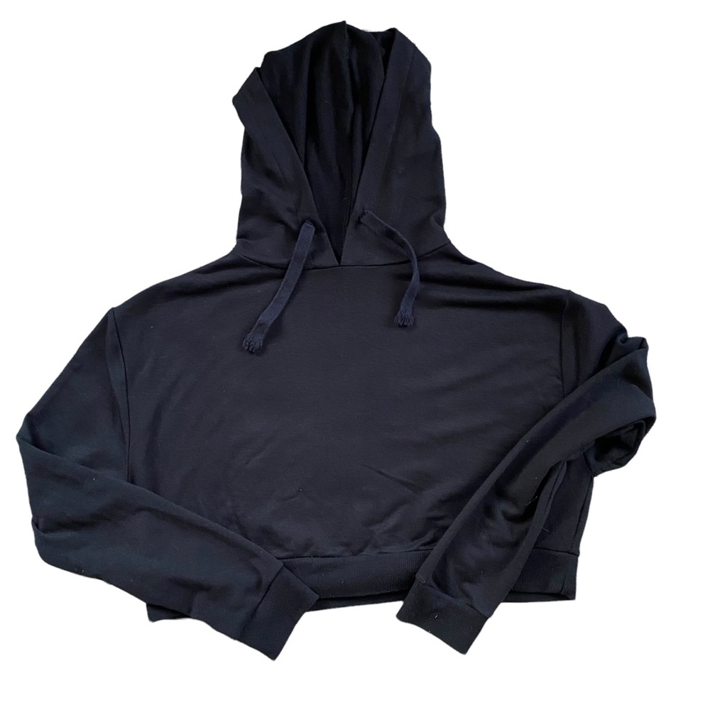 Soft Fabric Black Cropped Hoodie XS